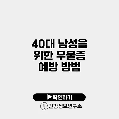 40대 남성을 위한 우울증 예방 방법