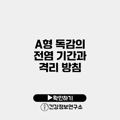 A형 독감의 전염 기간과 격리 방침