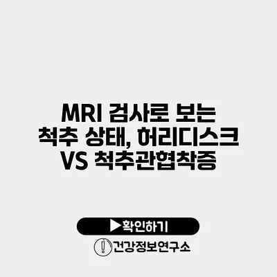 MRI 검사로 보는 척추 상태, 허리디스크 VS 척추관협착증