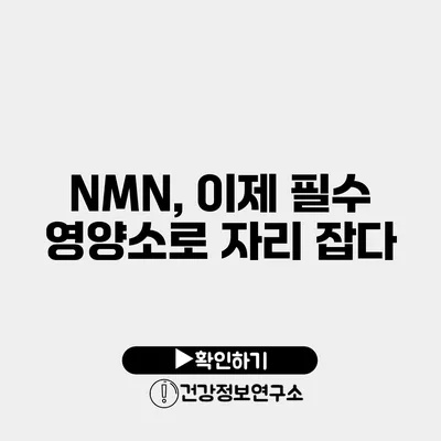 NMN, 이제 필수 영양소로 자리 잡다