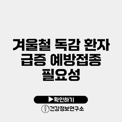 겨울철 독감 환자 급증 예방접종 필요성