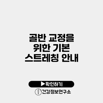 골반 교정을 위한 기본 스트레칭 안내