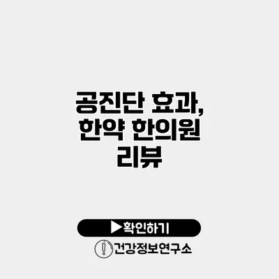 공진단 효과, 한약 한의원 리뷰