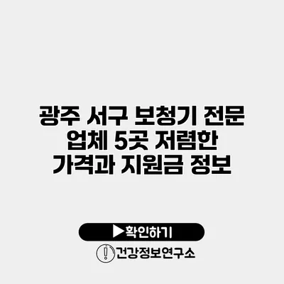 광주 서구 보청기 전문 업체 5곳 저렴한 가격과 지원금 정보