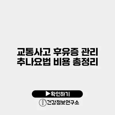 교통사고 후유증 관리 추나요법 비용 총정리