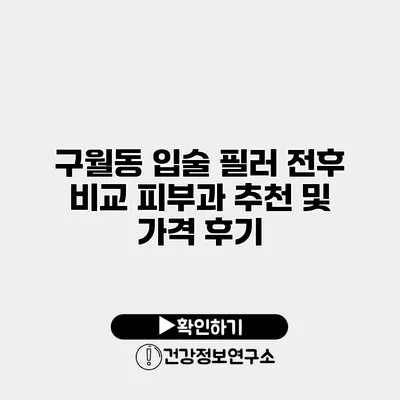 구월동 입술 필러 전후 비교 피부과 추천 및 가격 후기