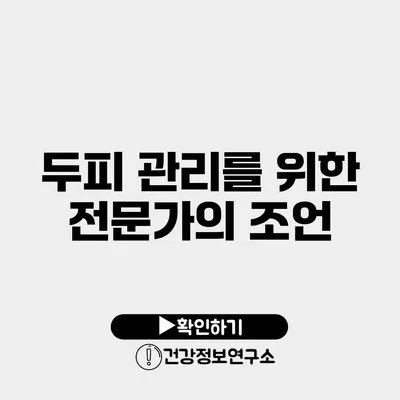 두피 관리를 위한 전문가의 조언