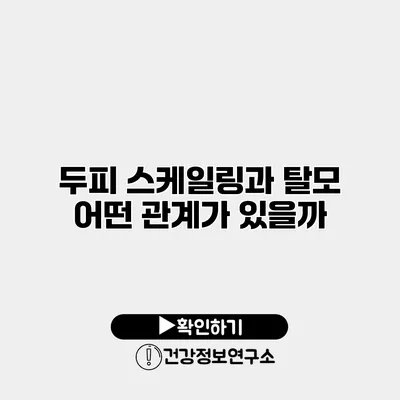 두피 스케일링과 탈모 어떤 관계가 있을까?