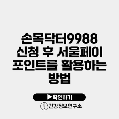 손목닥터9988 신청 후 서울페이 포인트를 활용하는 방법