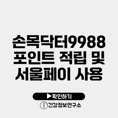 손목닥터9988 포인트 적립 및 서울페이 사용