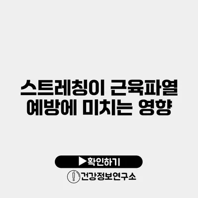 스트레칭이 근육파열 예방에 미치는 영향