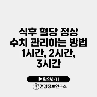 식후 혈당 정상 수치 관리하는 방법 1시간, 2시간, 3시간