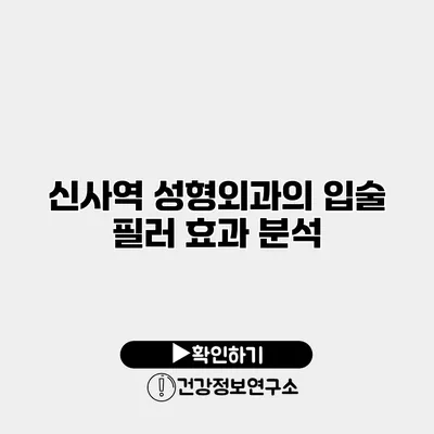 신사역 성형외과의 입술 필러 효과 분석