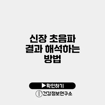 신장 초음파 결과 해석하는 방법