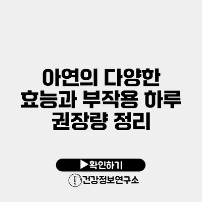 아연의 다양한 효능과 부작용 하루 권장량 정리