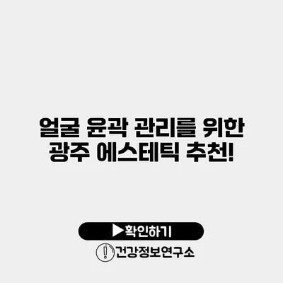 얼굴 윤곽 관리를 위한 광주 에스테틱 추천!