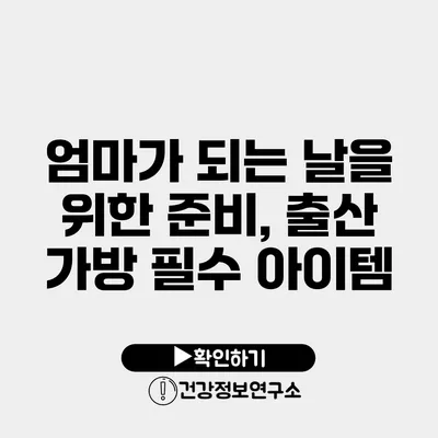 엄마가 되는 날을 위한 준비, 출산 가방 필수 아이템