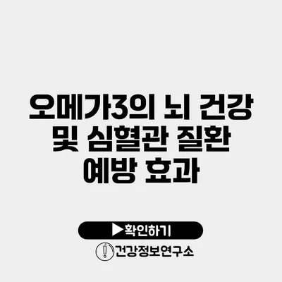 오메가3의 뇌 건강 및 심혈관 질환 예방 효과