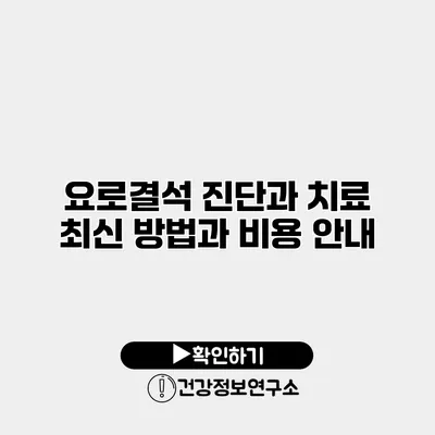 요로결석 진단과 치료 최신 방법과 비용 안내