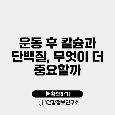 운동 후 칼슘과 단백질, 무엇이 더 중요할까?