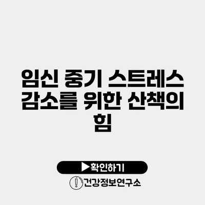 임신 중기 스트레스 감소를 위한 산책의 힘