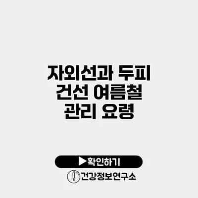 자외선과 두피 건선 여름철 관리 요령