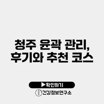 청주 윤곽 관리, 후기와 추천 코스