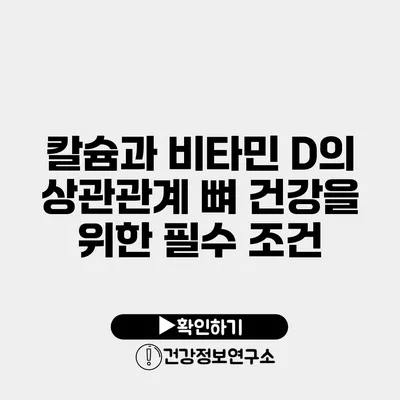 칼슘과 비타민 D의 상관관계 뼈 건강을 위한 필수 조건