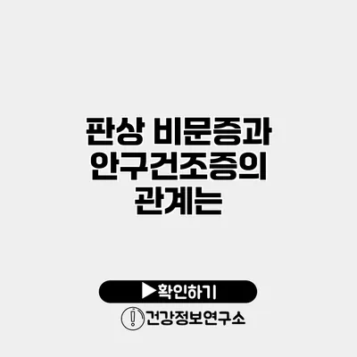 판상 비문증과 안구건조증의 관계는?