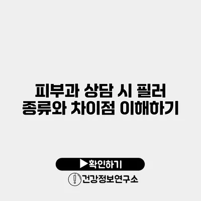 피부과 상담 시 필러 종류와 차이점 이해하기