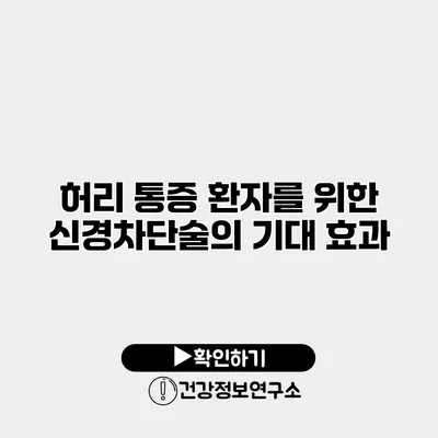 허리 통증 환자를 위한 신경차단술의 기대 효과