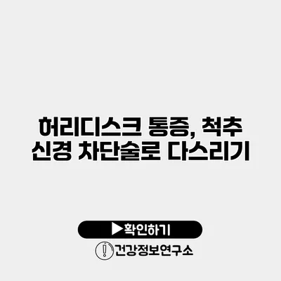 허리디스크 통증, 척추 신경 차단술로 다스리기