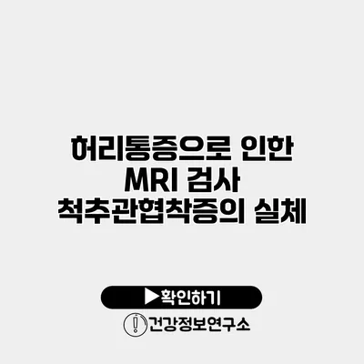 허리통증으로 인한 MRI 검사 척추관협착증의 실체