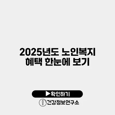2025년도 노인복지 혜택 한눈에 보기