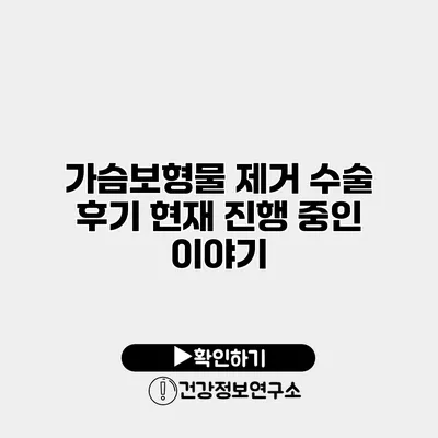 가슴보형물 제거 수술 후기 현재 진행 중인 이야기