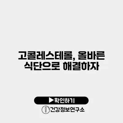 고콜레스테롤, 올바른 식단으로 해결하자