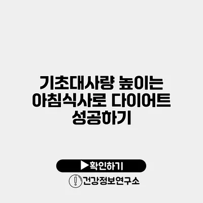 기초대사량 높이는 아침식사로 다이어트 성공하기