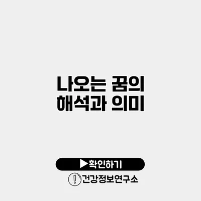 나오는 꿈의 해석과 의미