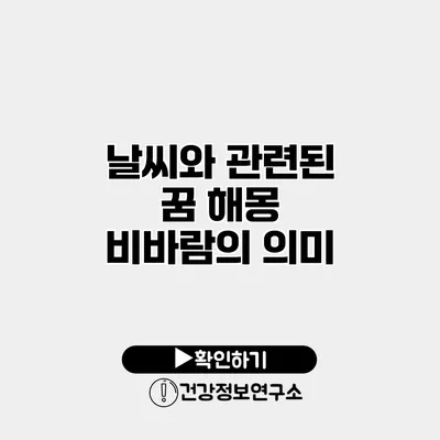 날씨와 관련된 꿈 해몽 비바람의 의미