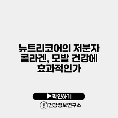 뉴트리코어의 저분자 콜라겐, 모발 건강에 효과적인가?
