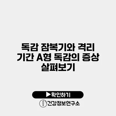 독감 잠복기와 격리 기간 A형 독감의 증상 살펴보기