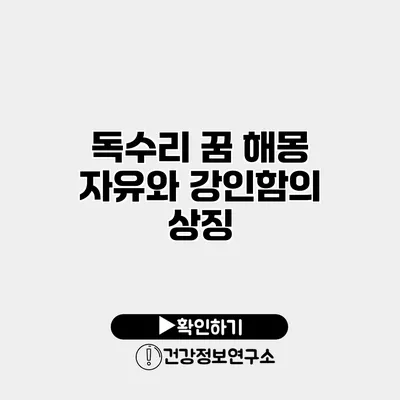 독수리 꿈 해몽 자유와 강인함의 상징