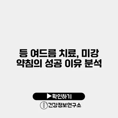 등 여드름 치료, 미강 약침의 성공 이유 분석