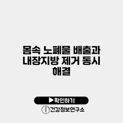 몸속 노폐물 배출과 내장지방 제거 동시 해결