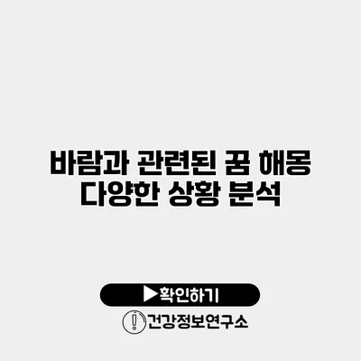 바람과 관련된 꿈 해몽 다양한 상황 분석