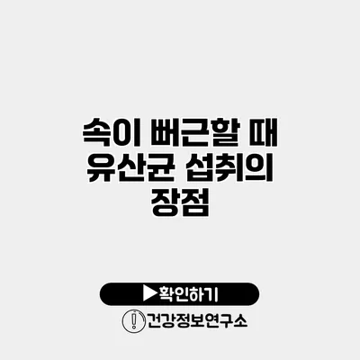 속이 뻐근할 때 유산균 섭취의 장점