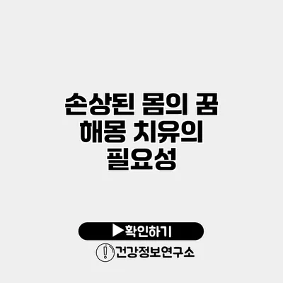 손상된 몸의 꿈 해몽 치유의 필요성