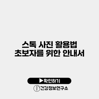 스톡 사진 활용법 초보자를 위한 안내서