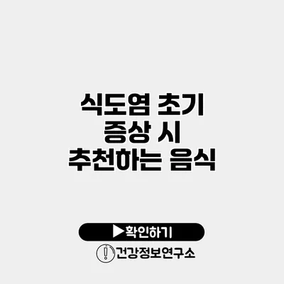 식도염 초기 증상 시 추천하는 음식
