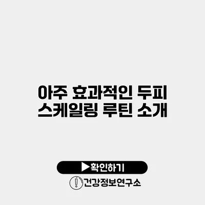 아주 효과적인 두피 스케일링 루틴 소개
